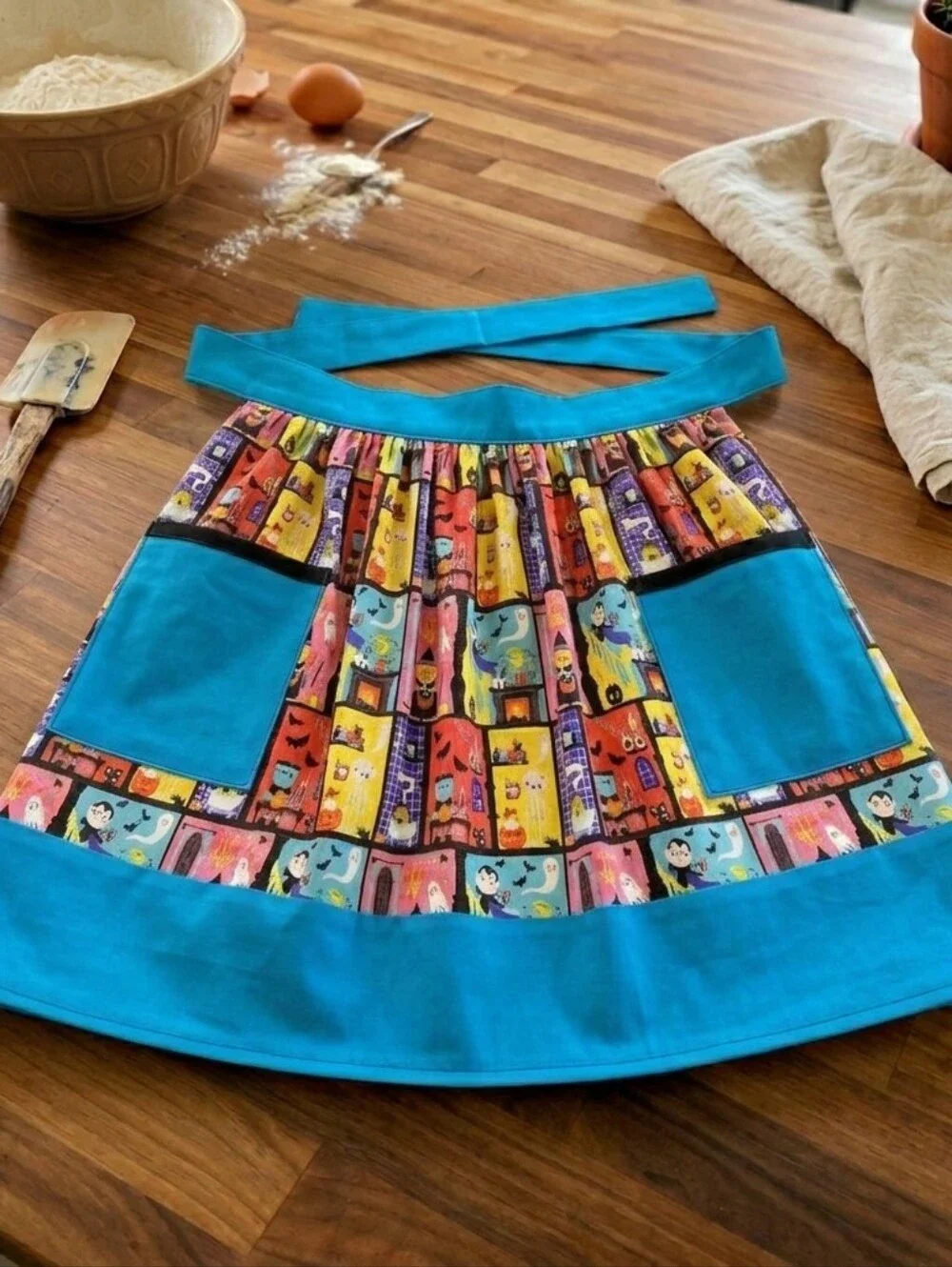 Mounter House Handmade Custom Half Apron,One Size fits most, Halloween